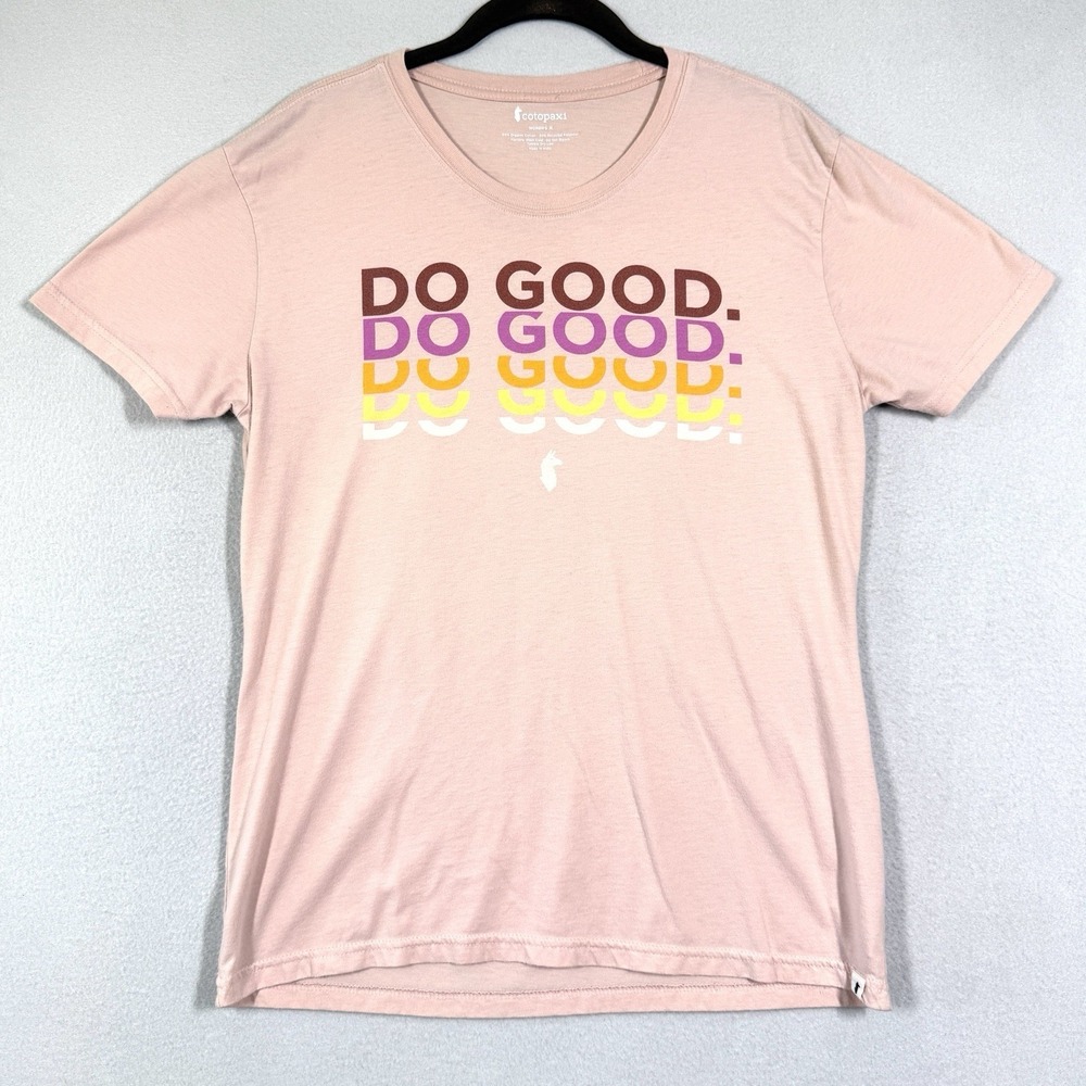 Cotopaxi Top Womens Medium Do Good Repeat Graphic‎ Logo T Shirt Organic Cotton